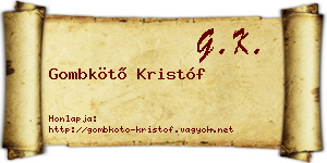 Gombkötő Kristóf névjegykártya